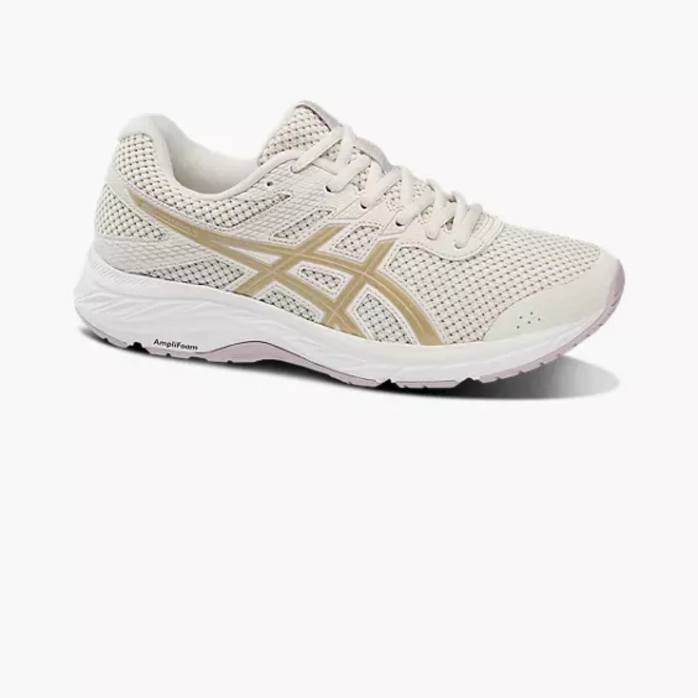 ASICS Women's White and Gold Athletic Shoes